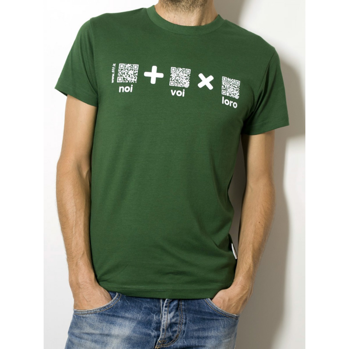 T-Shirt "AIL Code" Unisex BIO - Colore Verde - Stampa Bianca