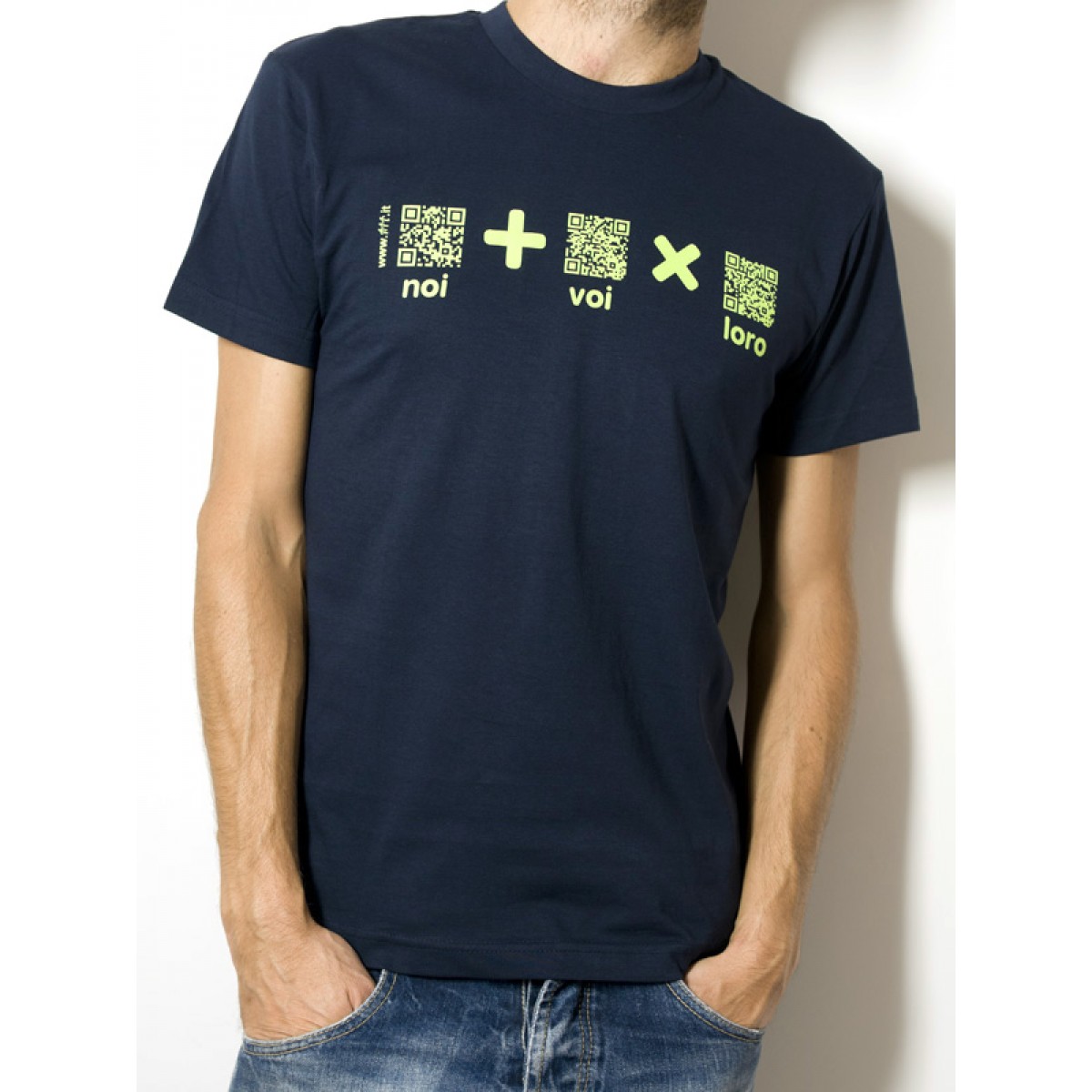 T-Shirt AIL Code Unisex BIO - Colore Navy Blue - Stampa Verde