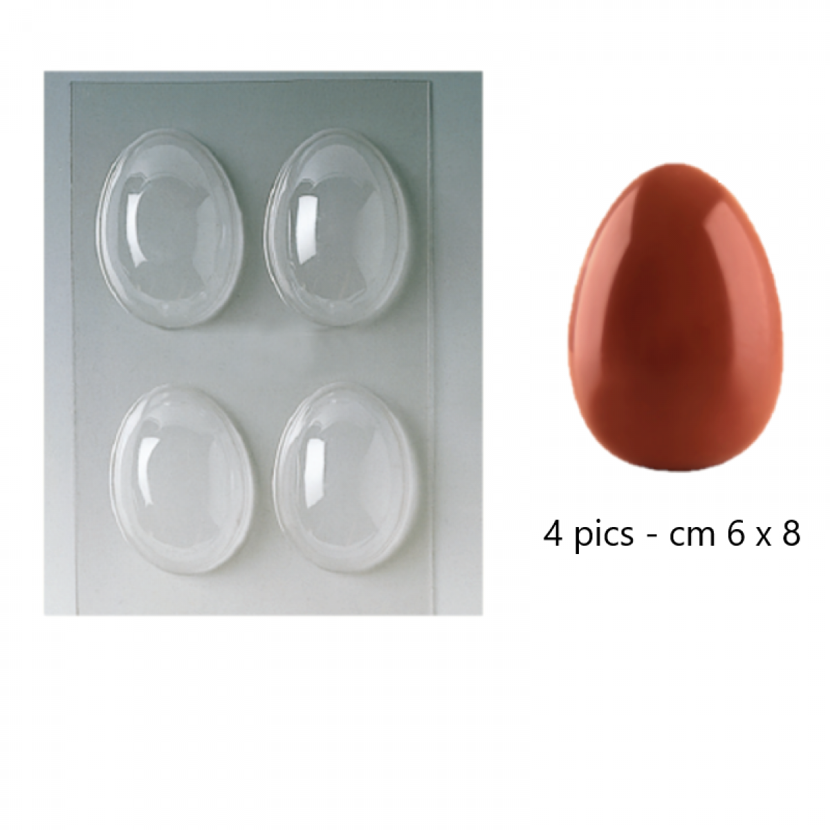 Stampo per ovetti pasquali cm 6x8 - 4 pezzi