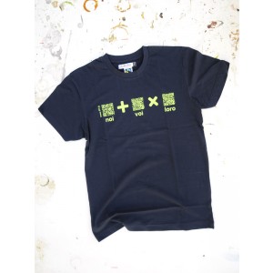 T-Shirt AIL Code Unisex BIO - Colore Navy Blue - Stampa Verde