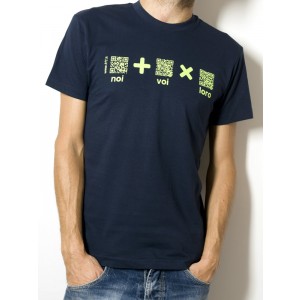 T-Shirt AIL Code Unisex BIO - Colore Navy Blue - Stampa Verde