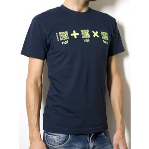 T-Shirt AIL Code Unisex BIO - Colore Navy Blue - Stampa Verde